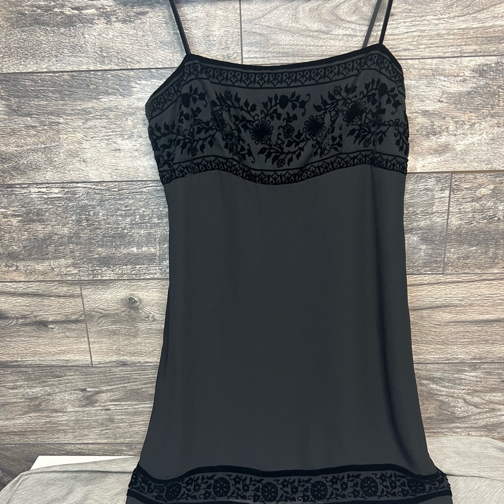 Laundry By Shelli Segal Black Floral Slip Dress